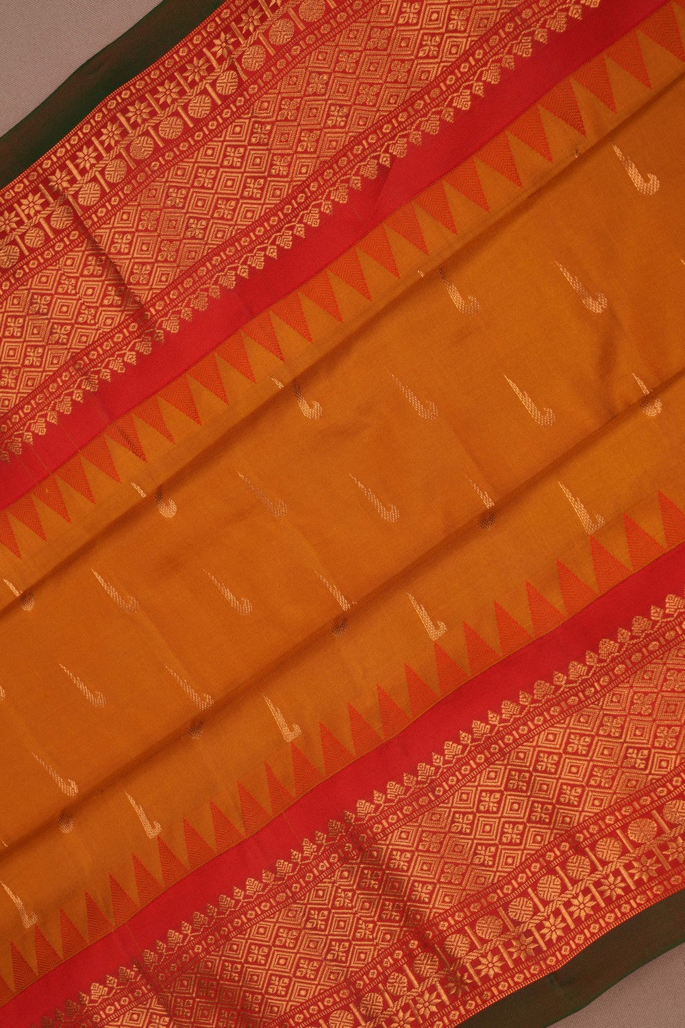 Image of Gadwal Silk Mustard Saree